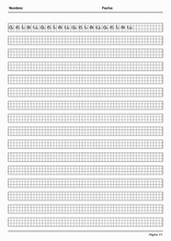 Handscrift in grid to learn Spanish58