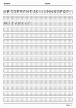Handscrift in grid to learn Spanish60