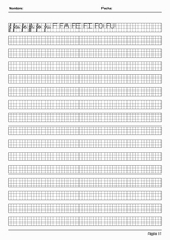 Handscrift in grid to learn Spanish64
