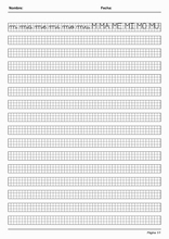 Handscrift in grid to learn Spanish70