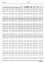 Handscrift in grid to learn Spanish71