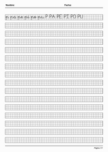 Handscrift in grid to learn Spanish73