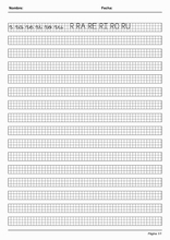 Handscrift in grid to learn Spanish75