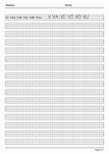 Handscrift in grid to learn Spanish78