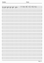 Handscrift in grid to learn Spanish81