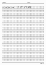 Handscrift in grid to learn Spanish82