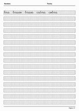 Handscrift in grid to learn Spanish83