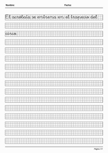 Handscrift in grid to learn Spanish89