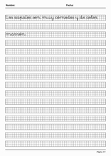 Handscrift in grid to learn Spanish98