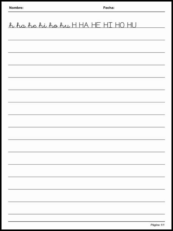 Письмо по простым линиям для изучения испанского языка 10