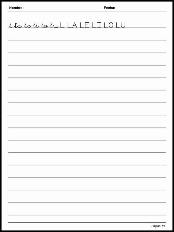 Письмо по простым линиям для изучения испанского языка 13