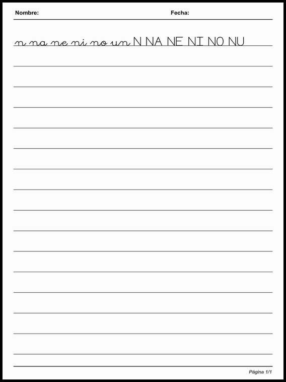 Письмо по простым линиям для изучения испанского языка 15