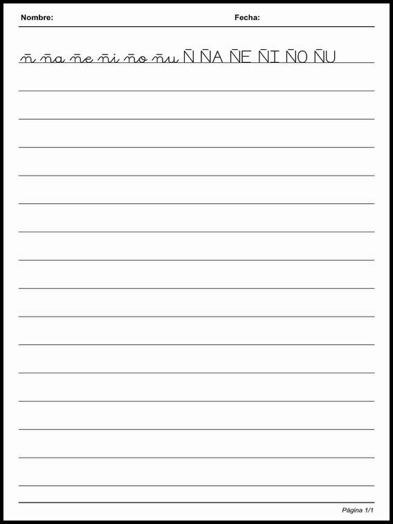 Письмо по простым линиям для изучения испанского языка 16
