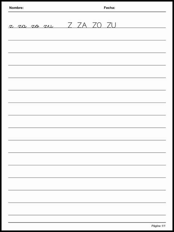 Письмо по простым линиям для изучения испанского языка 26