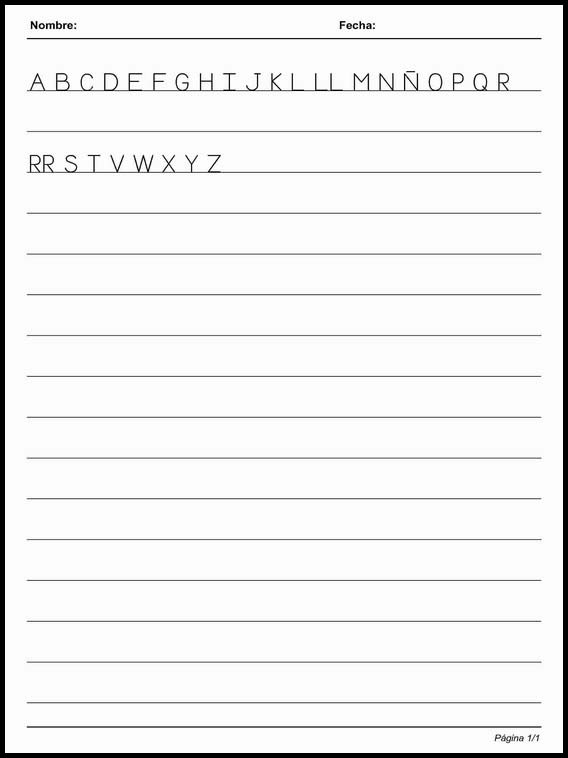 Письмо по простым линиям для изучения испанского языка 4