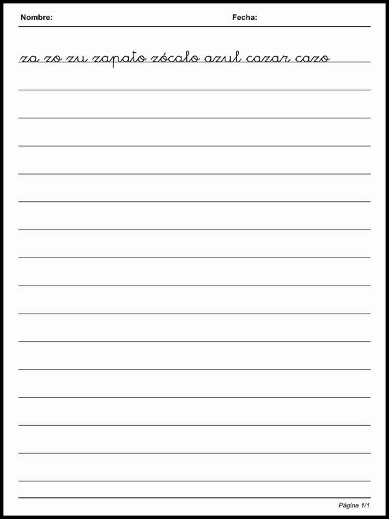 Письмо по простым линиям для изучения испанского языка 42