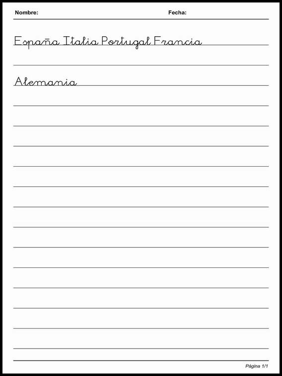 Handwriting in Simple Lines to learn Spanish 46