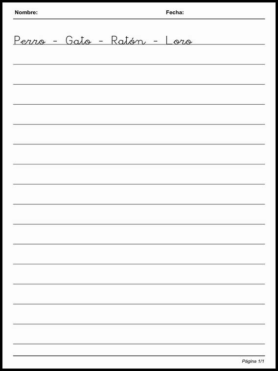 Письмо по простым линиям для изучения испанского языка 64