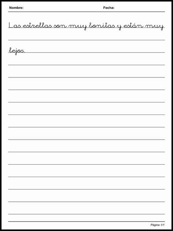 Handwriting in Simple Lines to learn Spanish 83