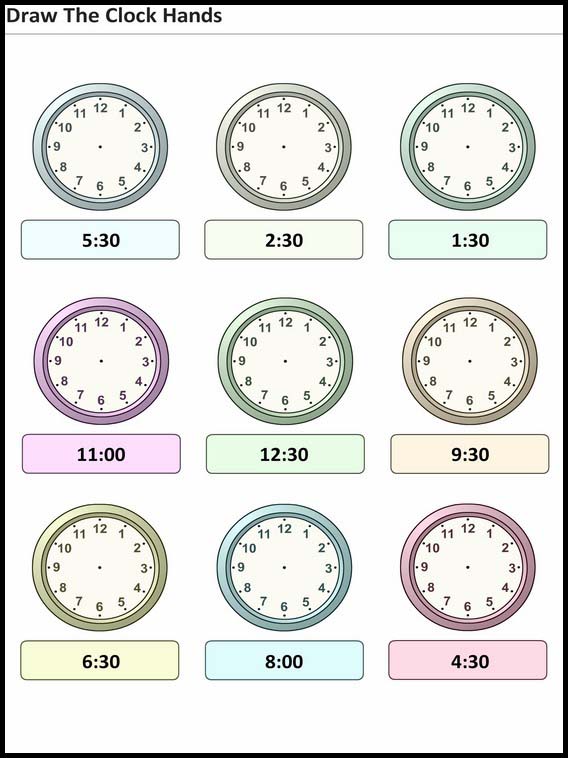 時計の針を示す 10