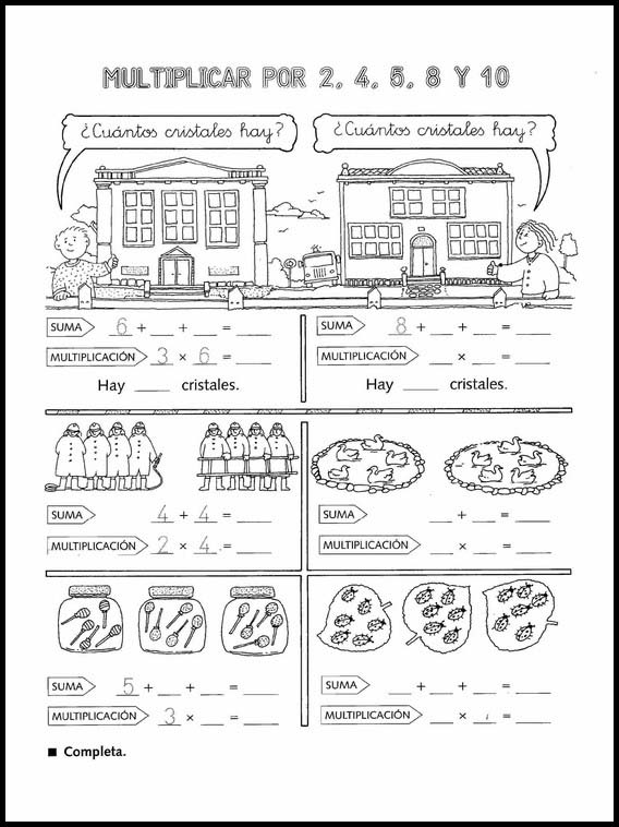 Fun Multiplications to learn Spanish 1