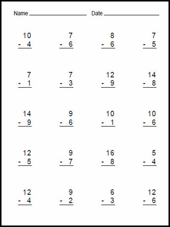 Subtraction easy 1