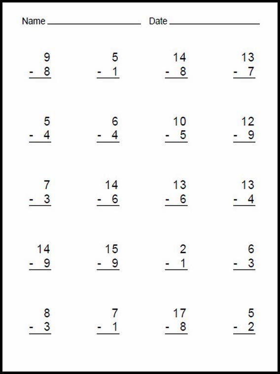 Subtraction easy 10