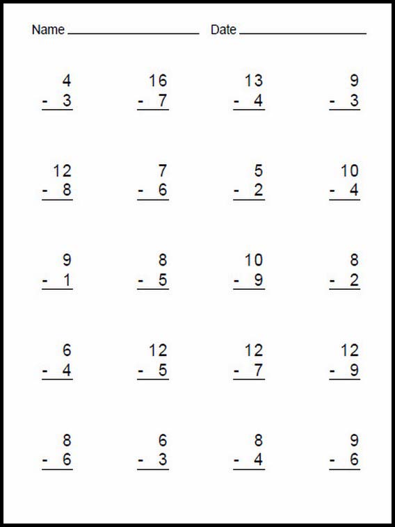 Subtraction easy 12