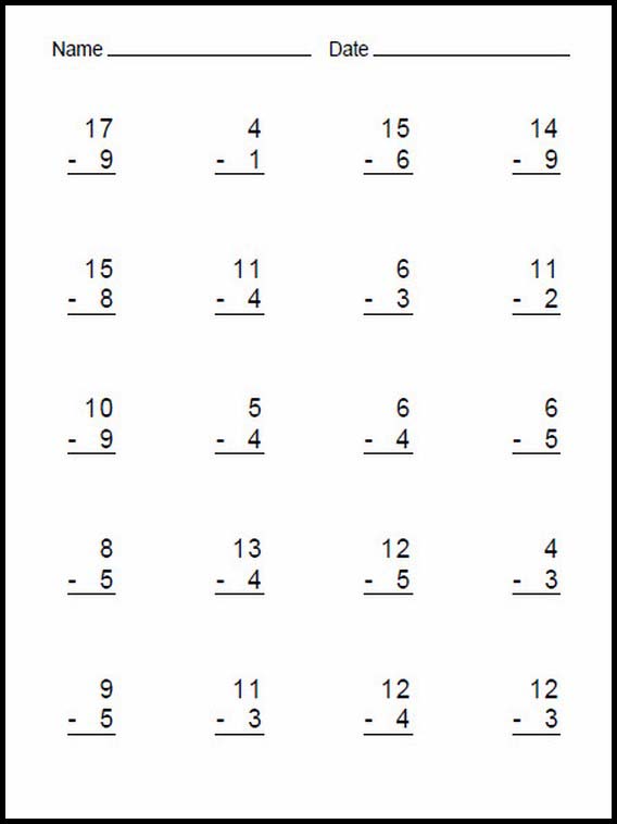 Subtraction easy 15