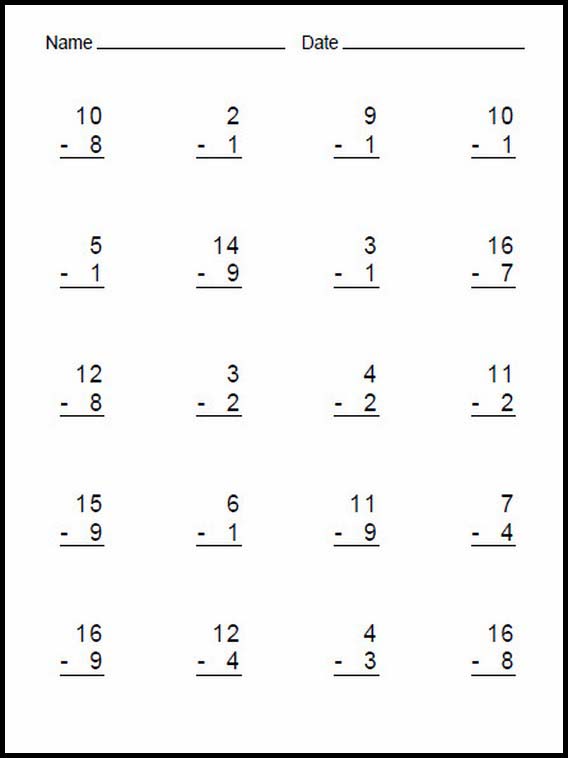 Subtraction easy 18