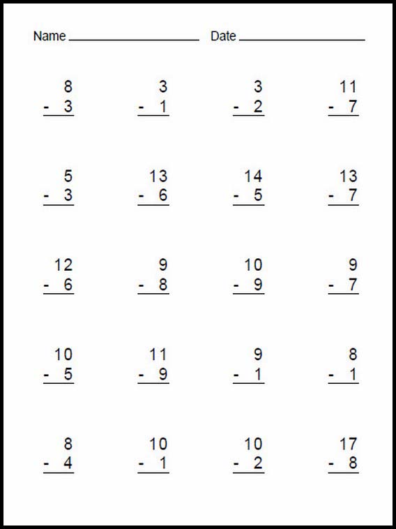 Subtraction easy 5