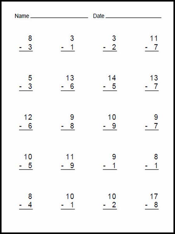 Subtraction easy 5