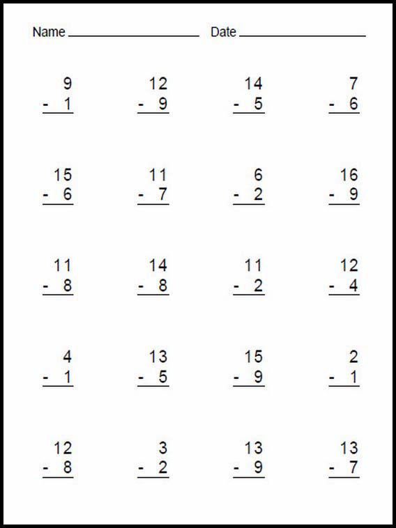 Subtraction easy 6