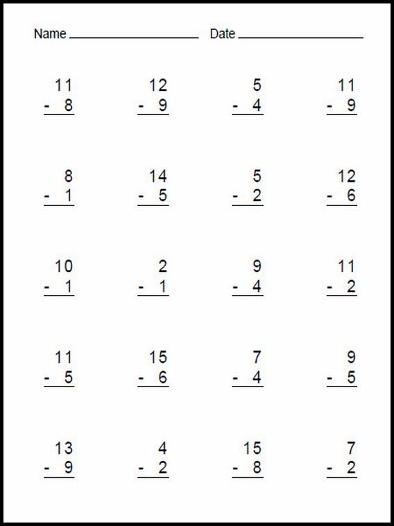 Subtraction easy 7