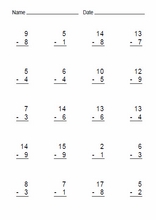 Subtraction easy10