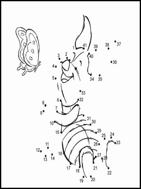 数字の書いてある点をつなぐ 13