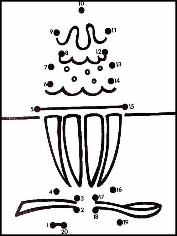 数字の書いてある点をつなぐ 25