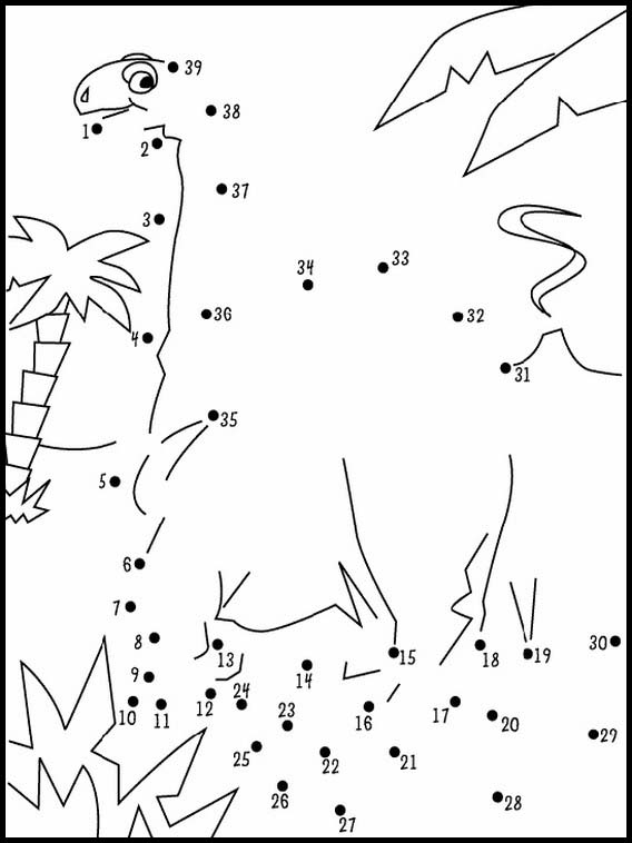 数字の書いてある点をつなぐ 37