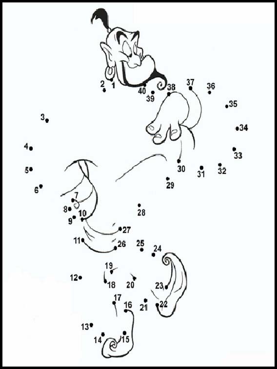 数字の書いてある点をつなぐ 45