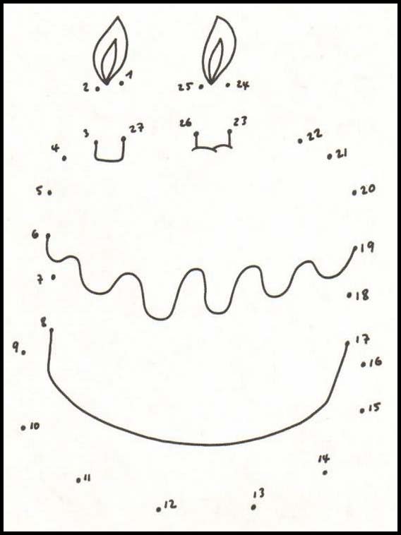 数字の書いてある点をつなぐ 53