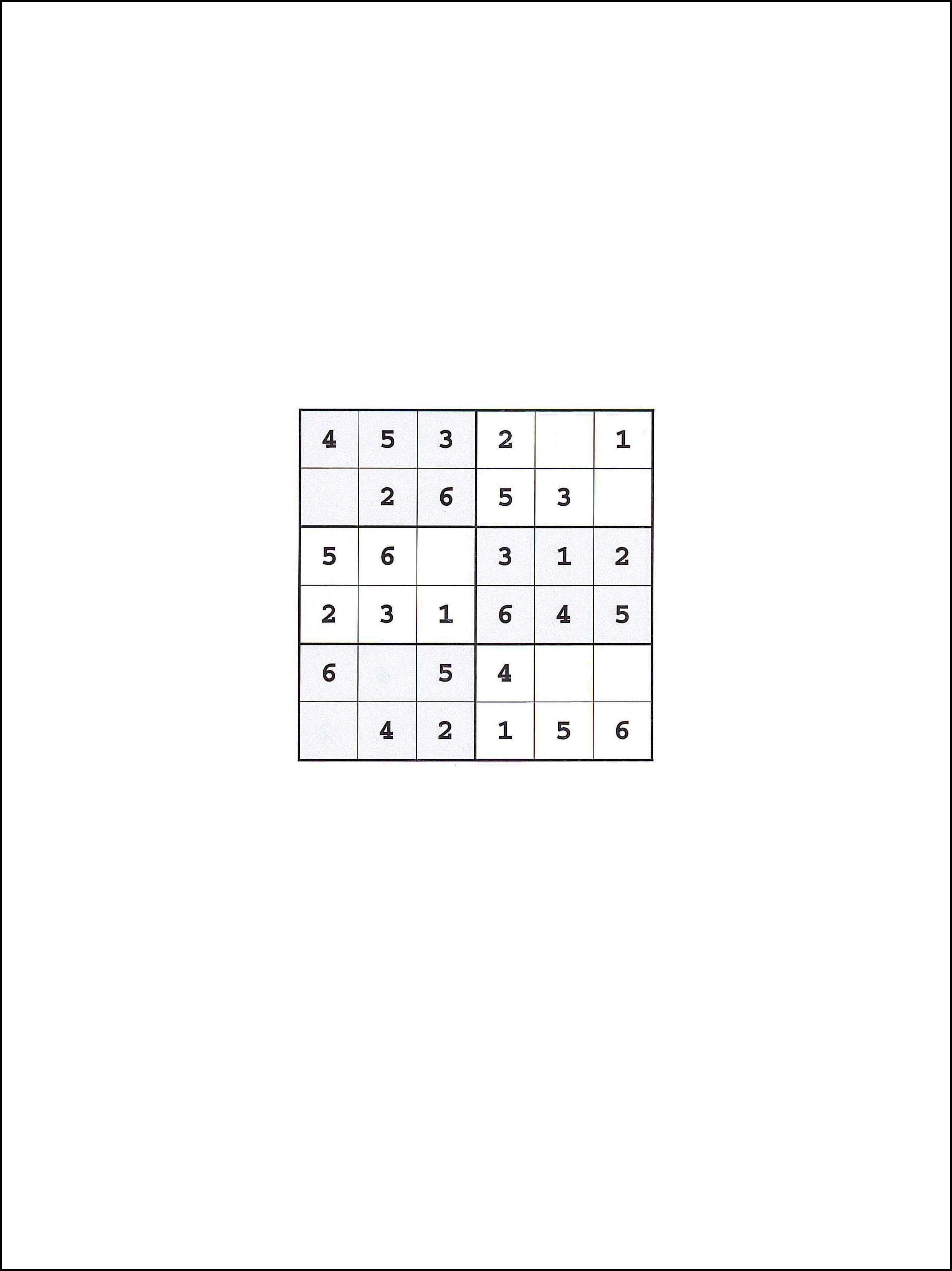 Sudoku 6x6 101