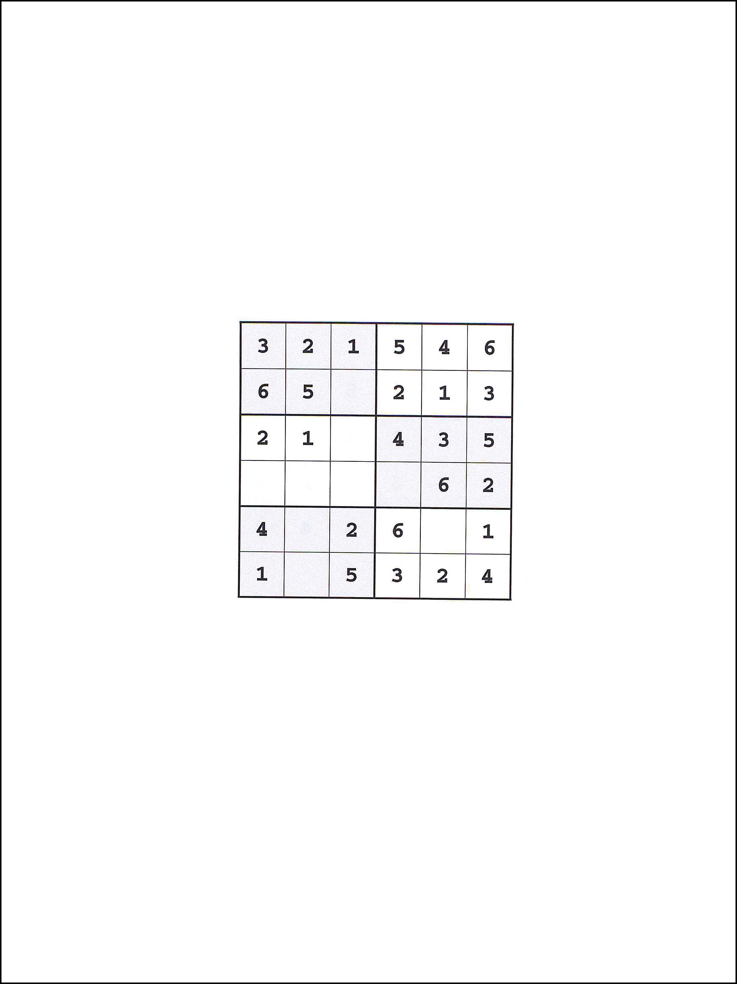 De Verdad Multiplicación calentar Actividades para niños de preescolar Sudoku 6x6 2