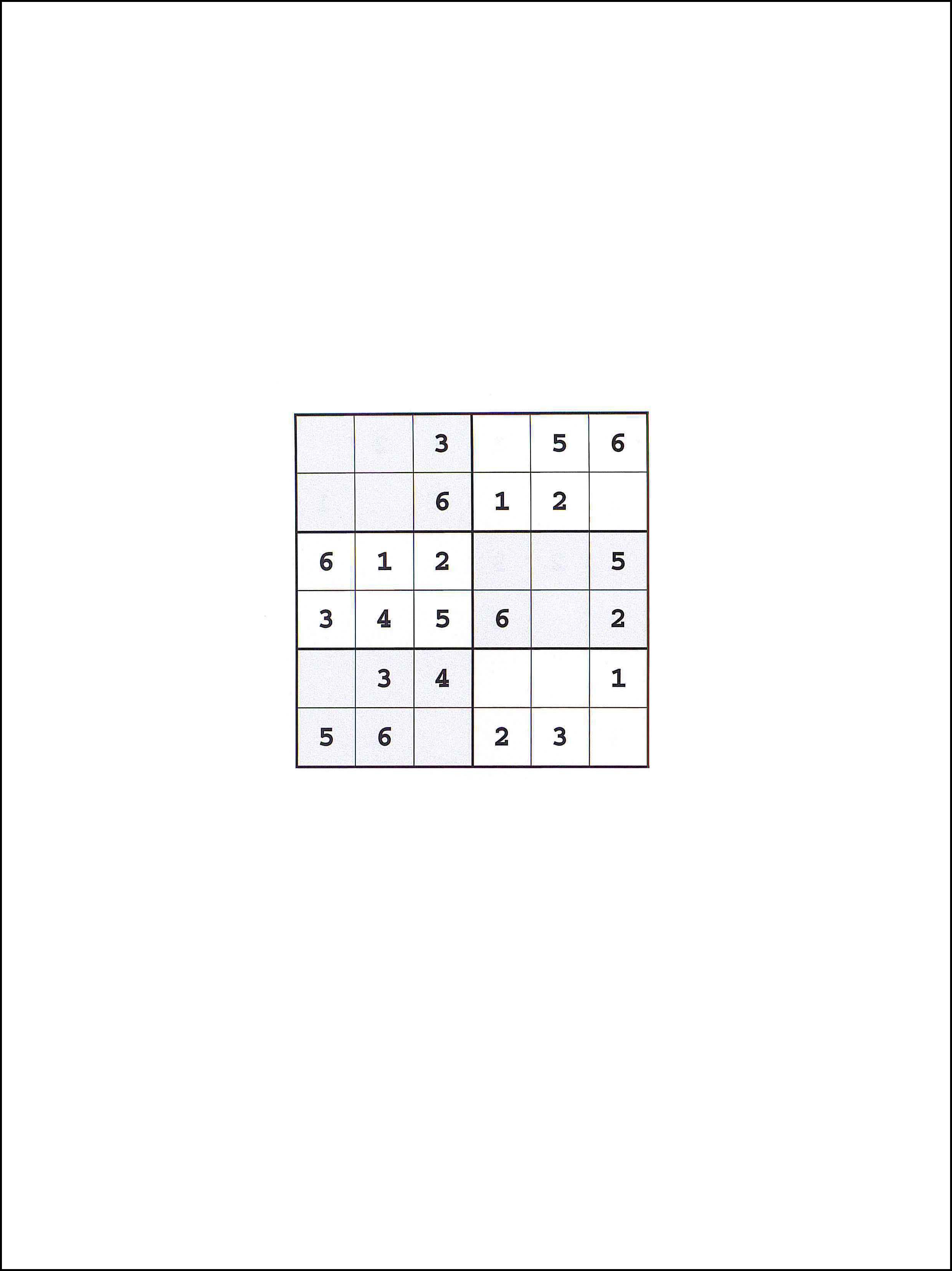 Tareas para imprimir para 6x6 20