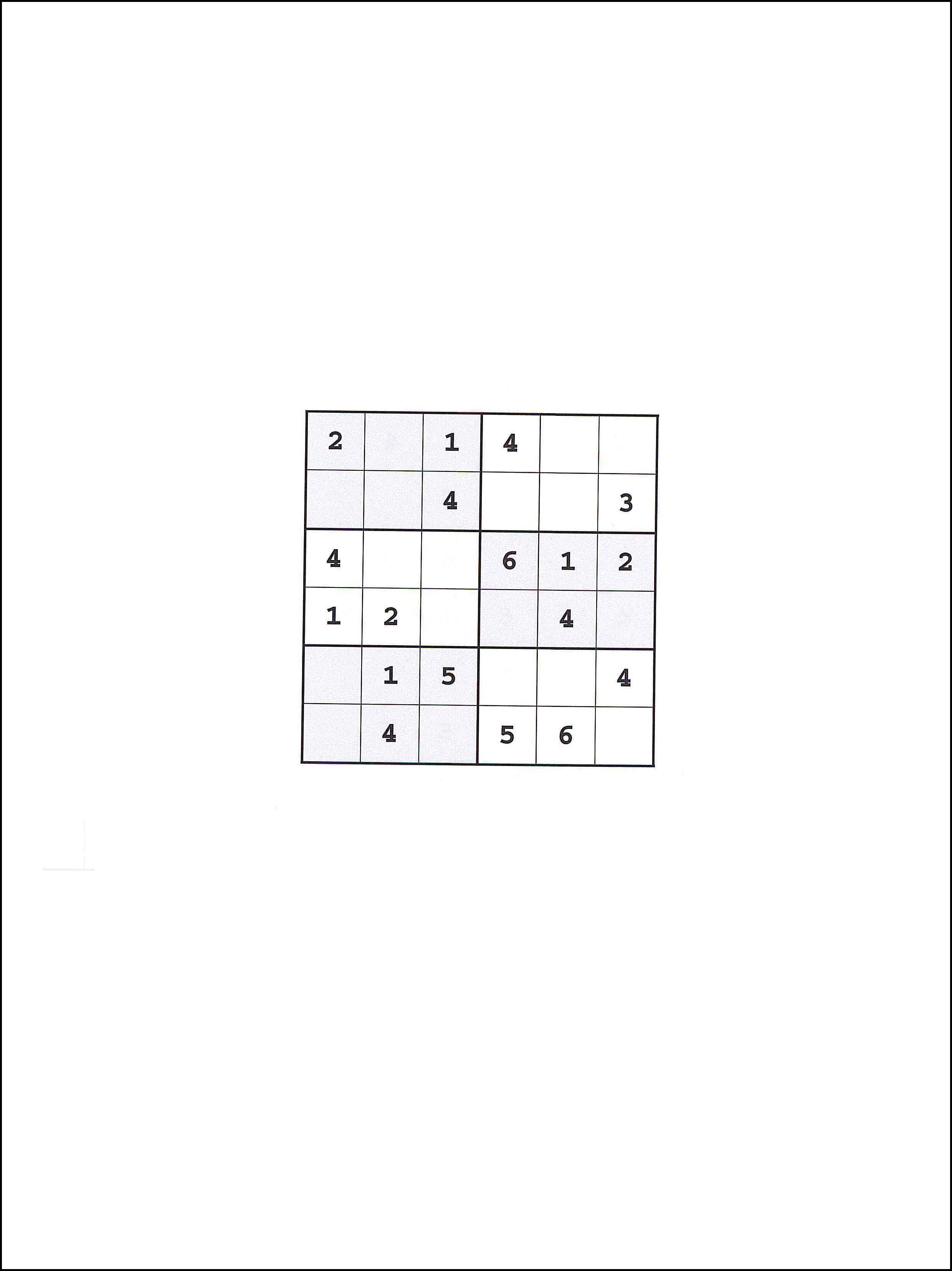 Tareas para para niños Sudoku 6x6 97