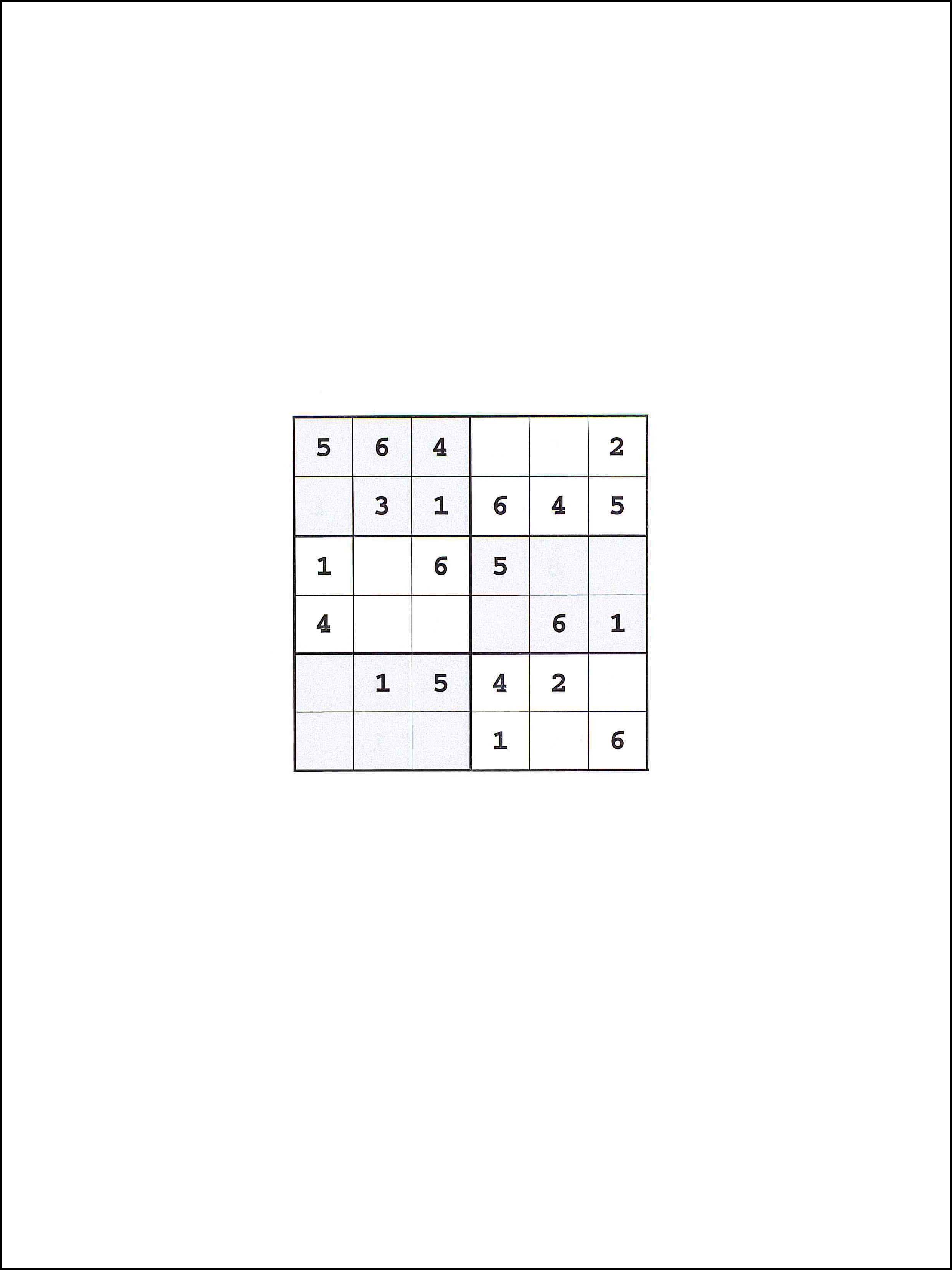 Sudoku 6x6 109