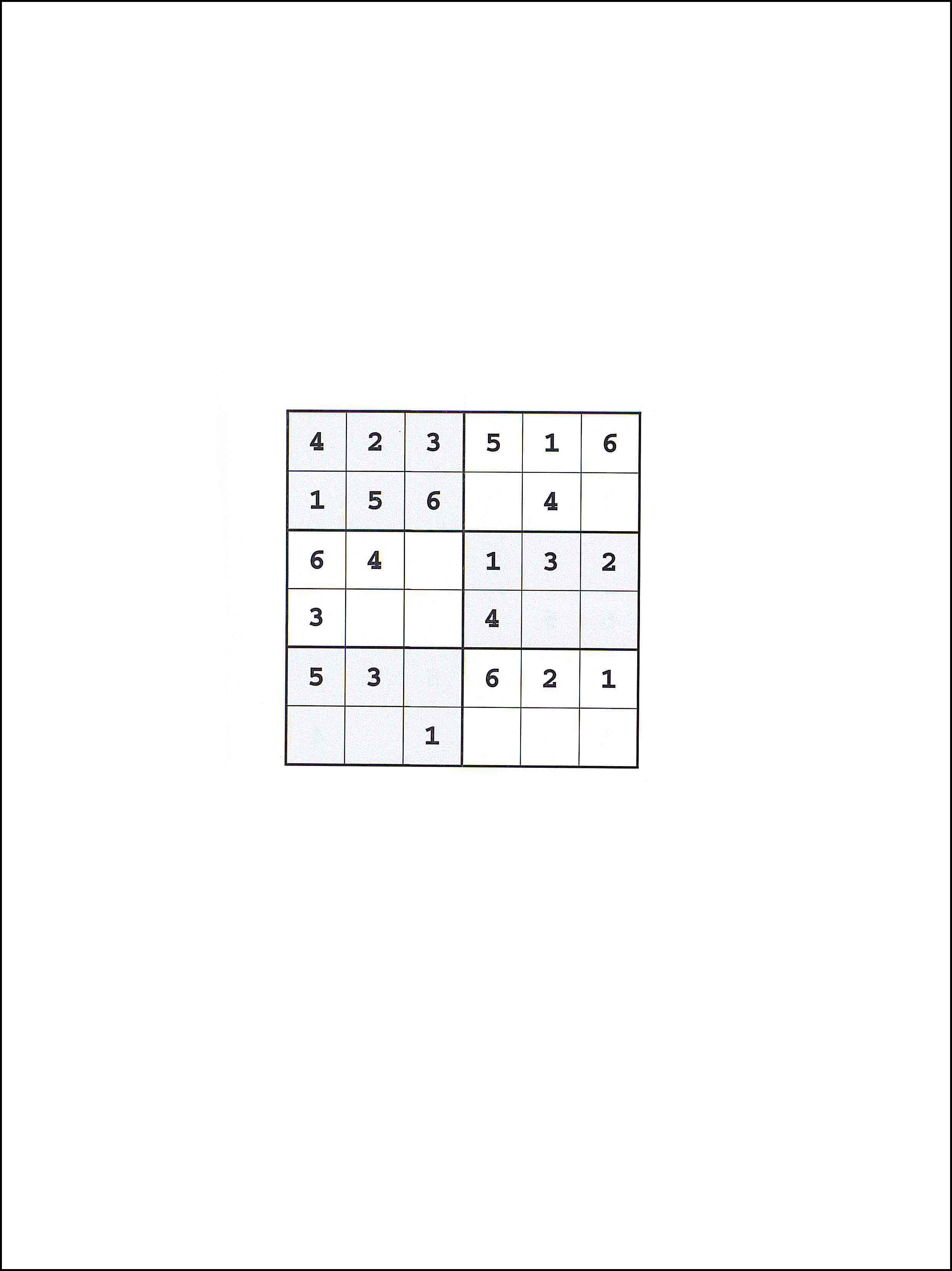 Sudoku 6x6 25