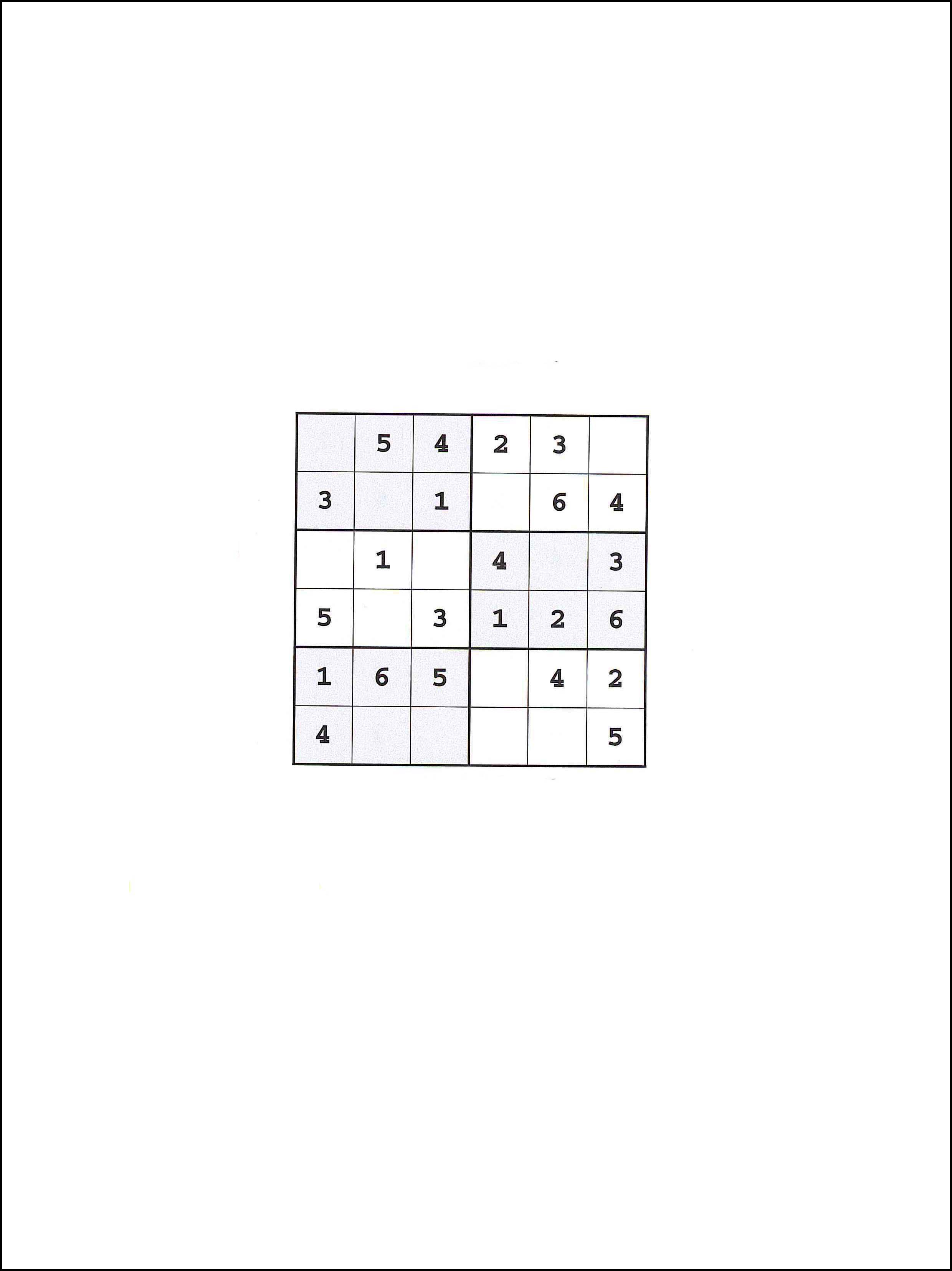 Sudoku 6x6 26