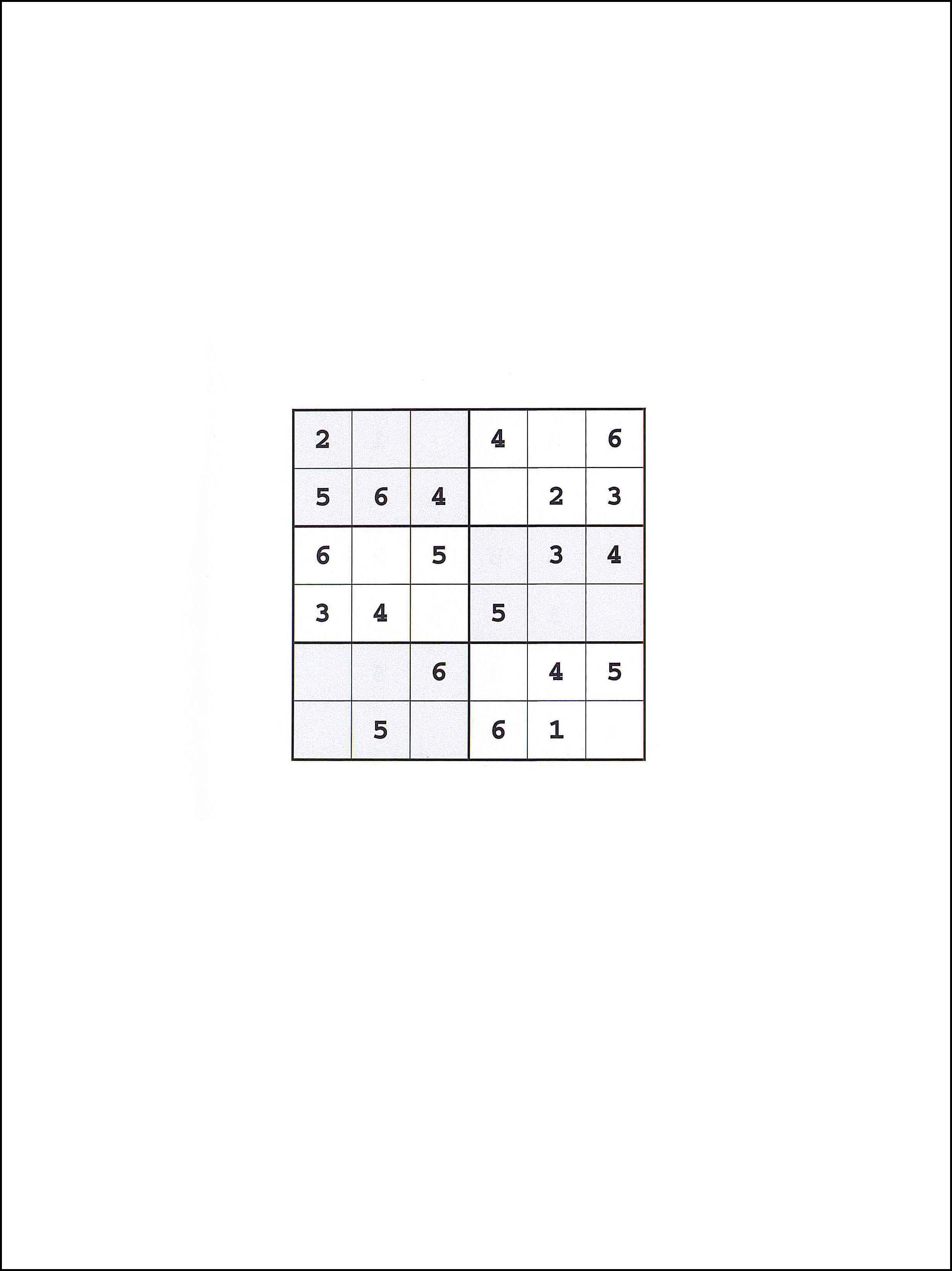 Sudoku 6x6 30
