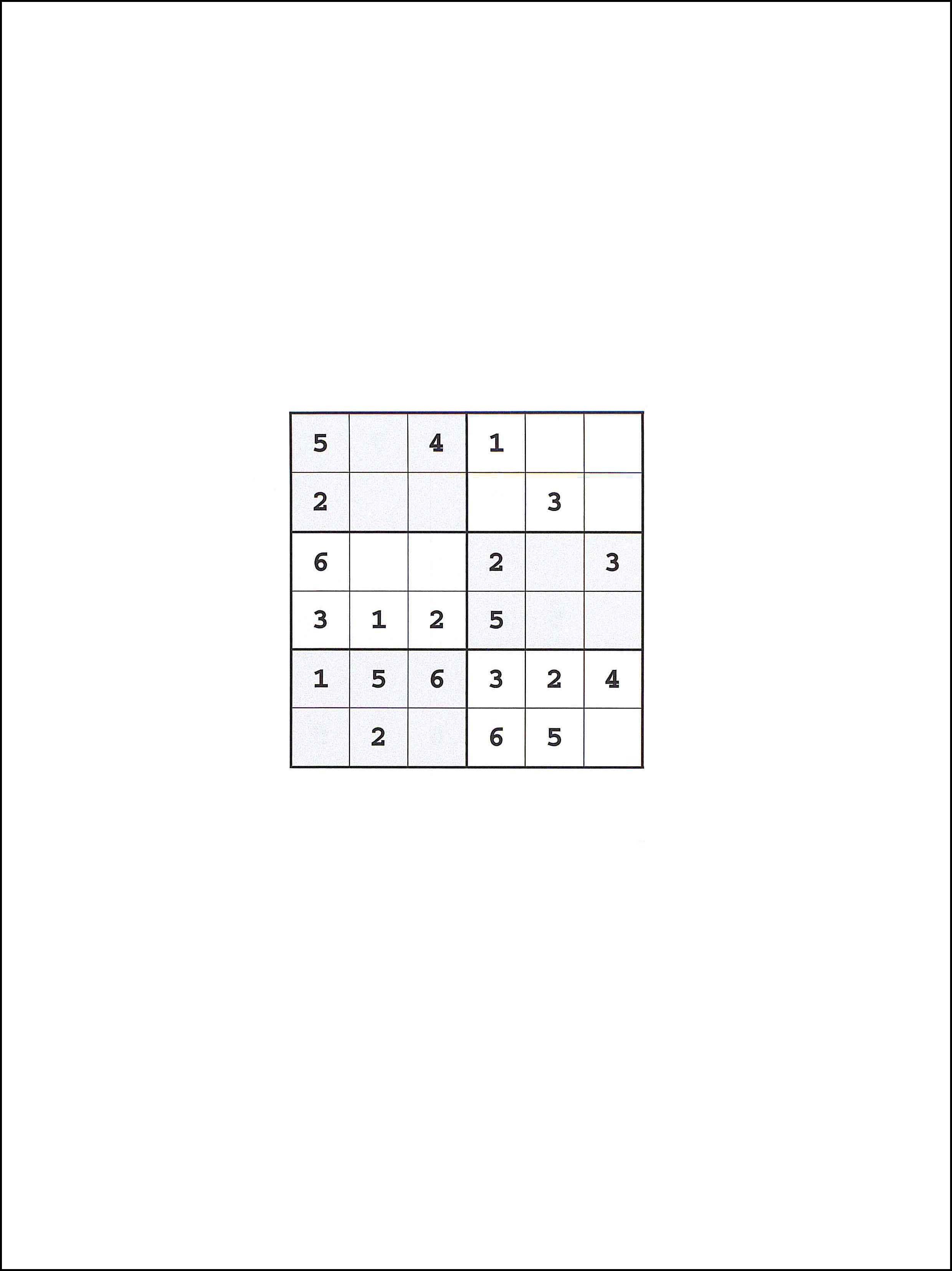 Sudoku 6x6 36
