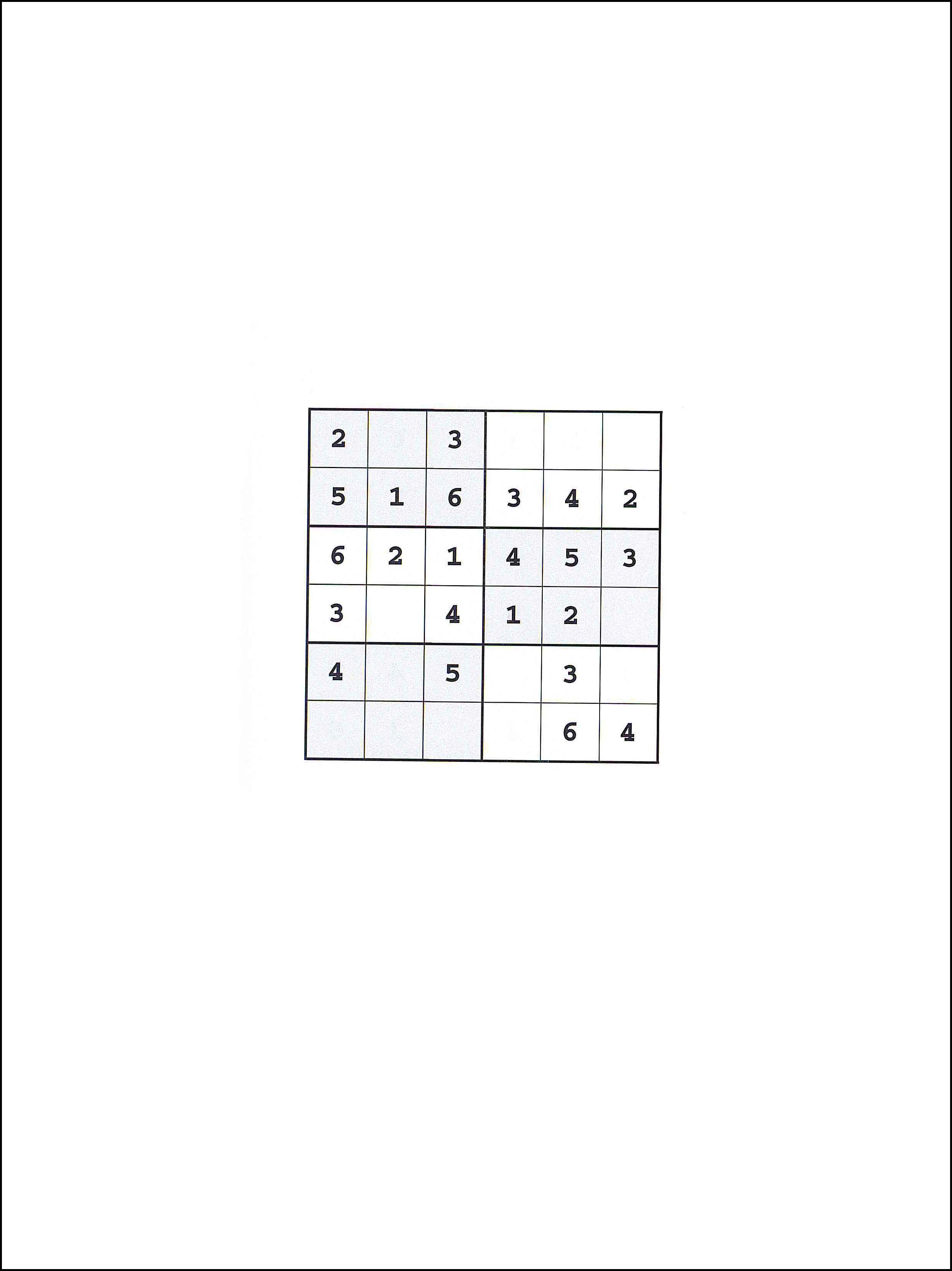 Sudoku 6x6 45